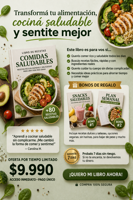 TRANSFORMA TU ALIMENTACION, COCINA SALUDABLE Y SENTITE MEJOR